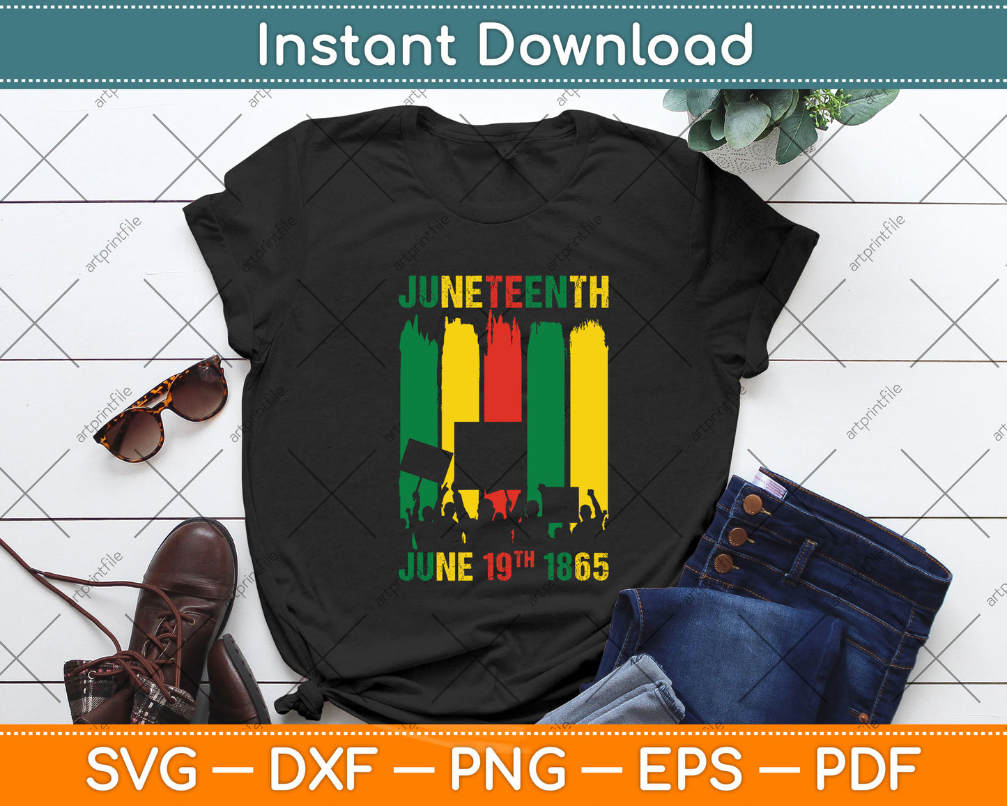 Juneteenth June 19th 1865 Juneteenth Freedom Day Svg Png Dxf Digital Cutting File