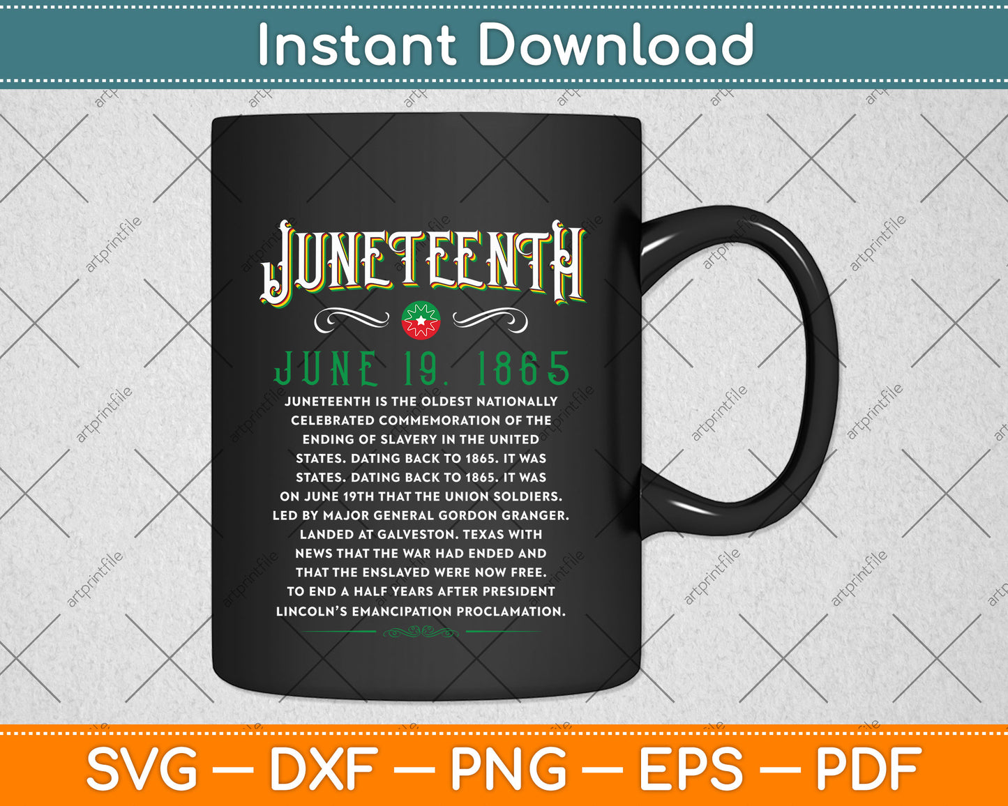 Juneteenth Vintage African American 1865 Svg Png Dxf Digital Cutting File