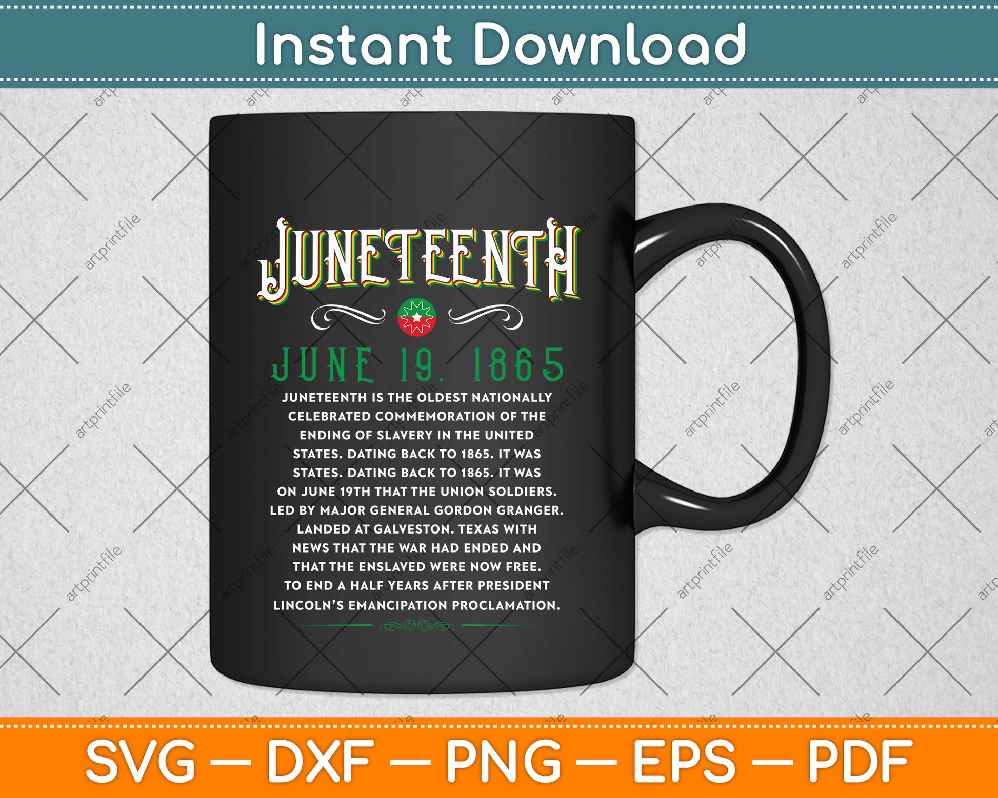 Juneteenth Vintage African American 1865 Svg Png Dxf Digital Cutting File