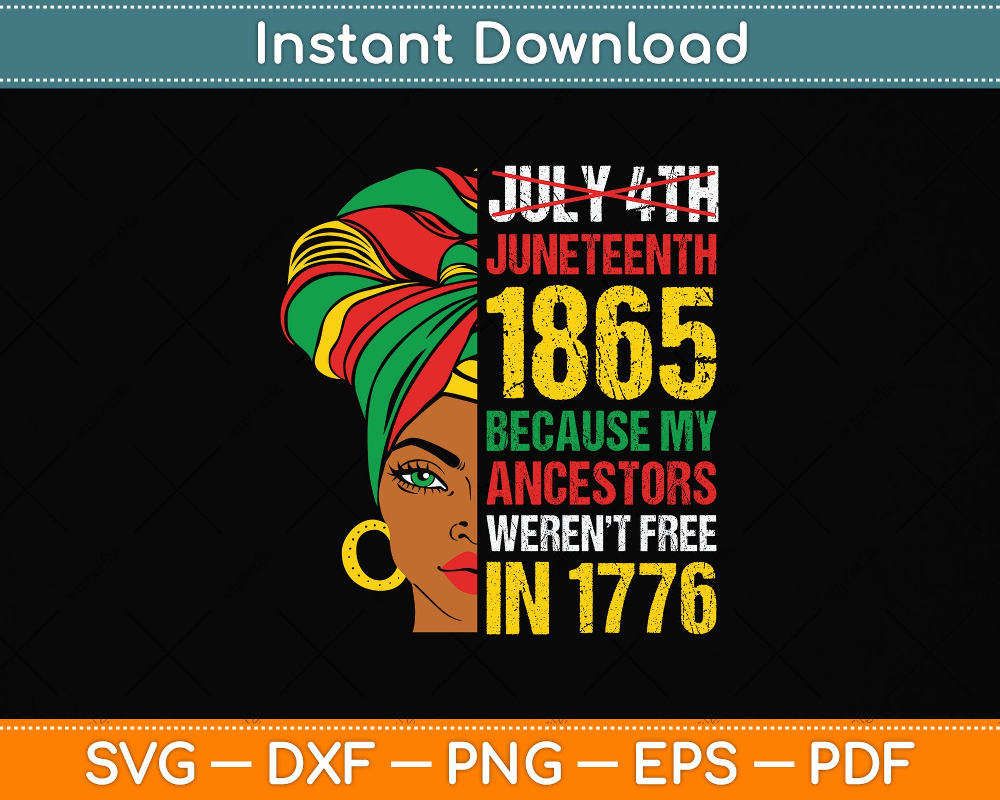 Juneteenth Women Juneteenth African American Svg Png Dxf Digital Cutting File