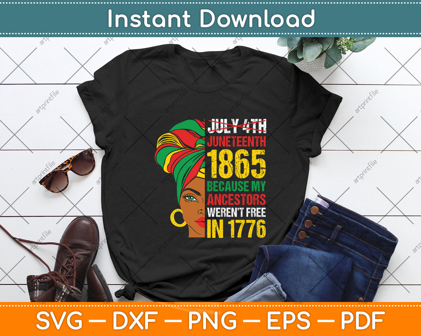 Juneteenth Women Juneteenth African American Svg Png Dxf Digital Cutting File