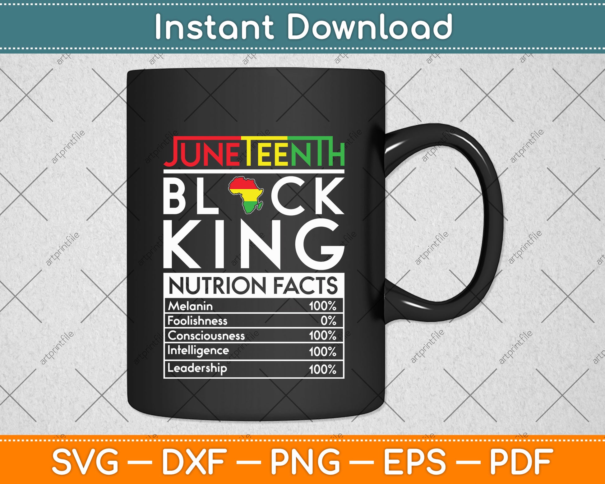 Juneteenth Women's Black King Nutritional Facts Freedom Day Svg Digital Cutting File
