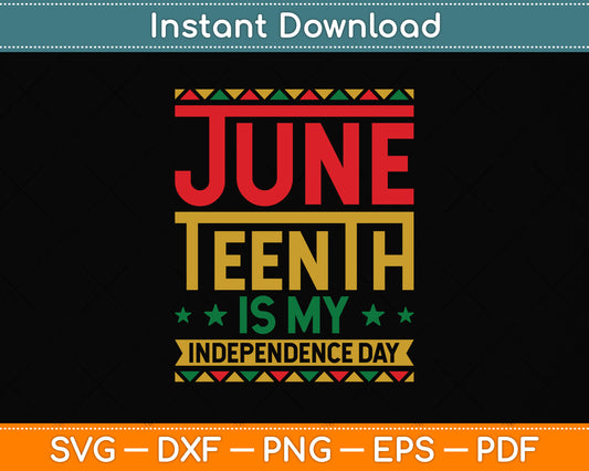 Juneteenth is My Independence Day June 19th 1865 Svg Png Dxf Digital Cutting File