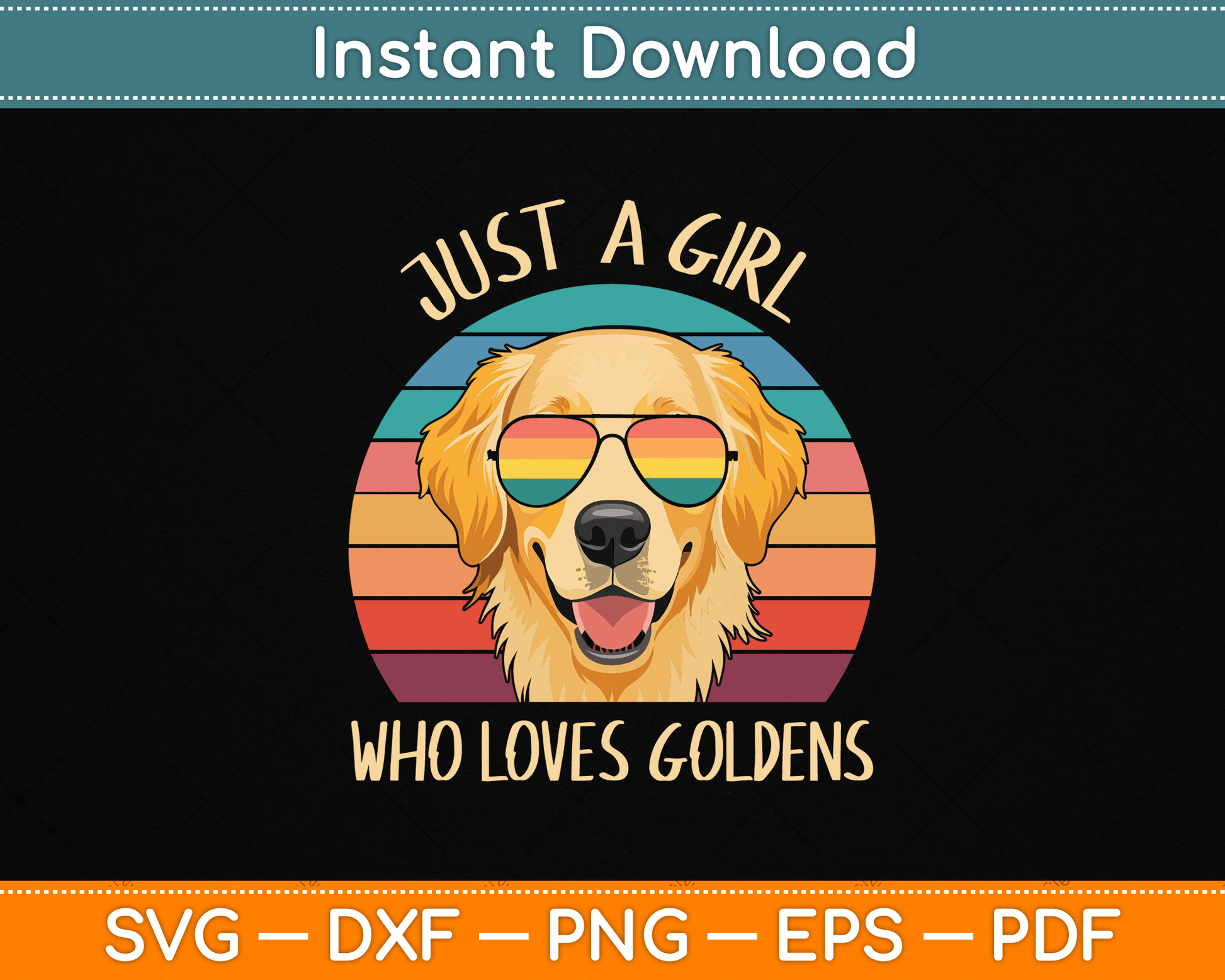 Just A Girl Who Loves Golden Retrievers Dogs SVG File