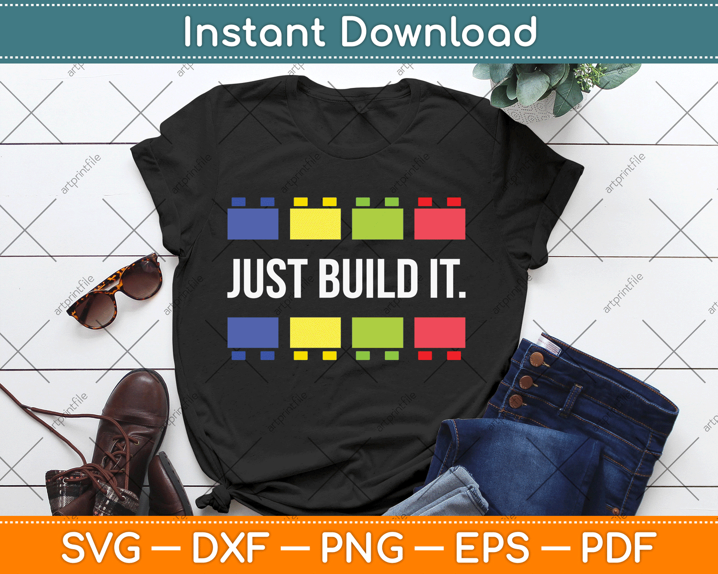 Just Build It Master Builder Construction SVG Digital Cutting File