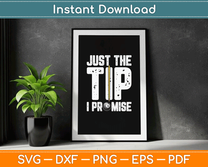 Just The Tip I Promise Funny Billiards SVG Digital Cutting File