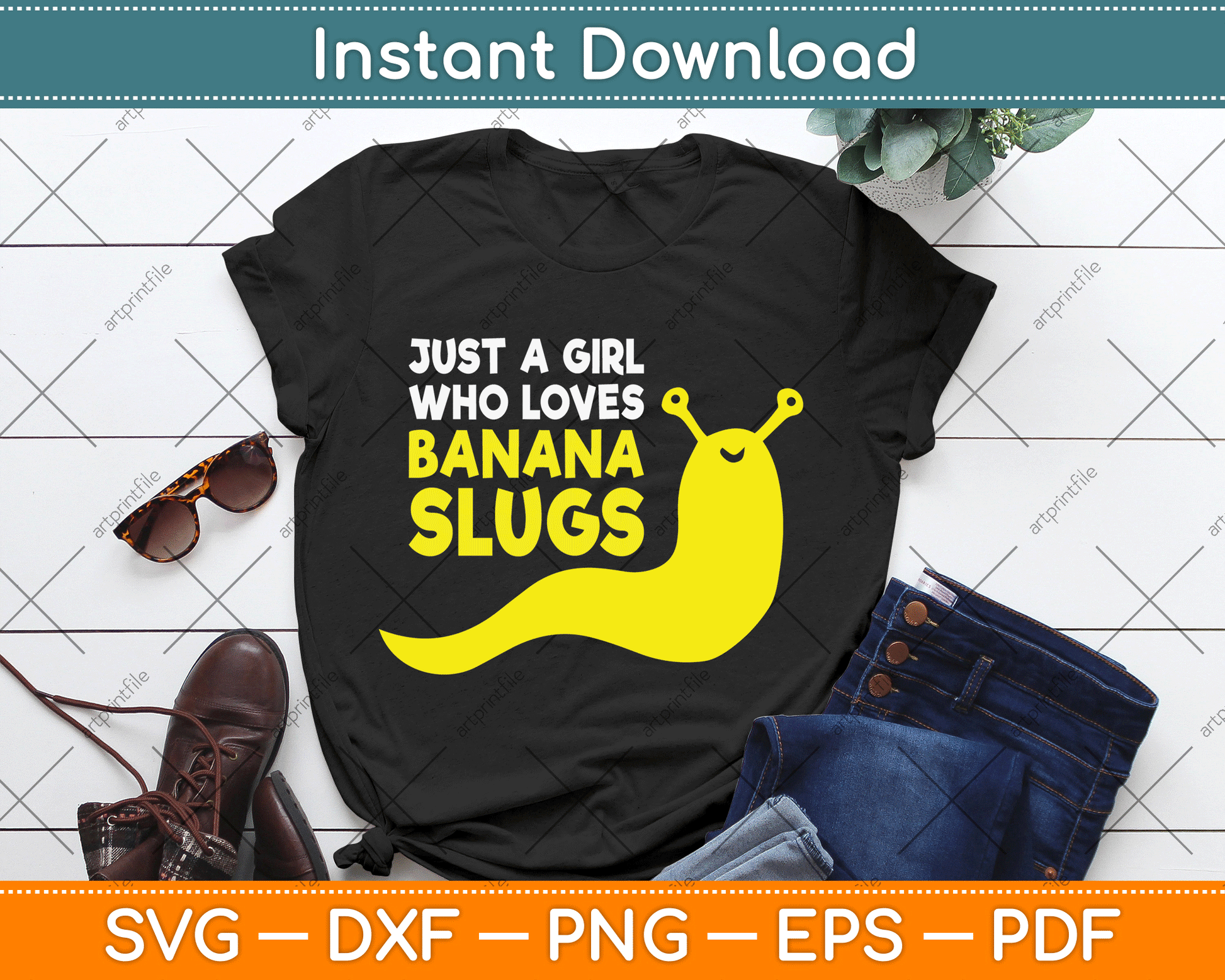 Just a Girl Who Loves Banana Slugs Funny Banana Slugs SVG Digital Cutting File