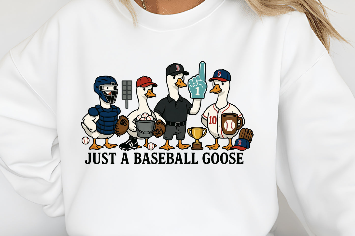 Just a Baseball Goose PNG, Funny Baseball Goose Sports Design