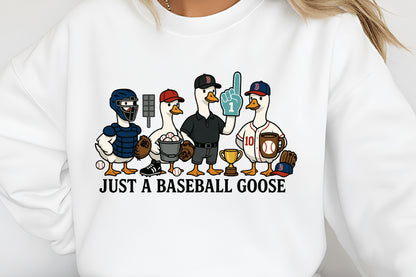 Just a Baseball Goose PNG, Funny Baseball Goose Sports Design
