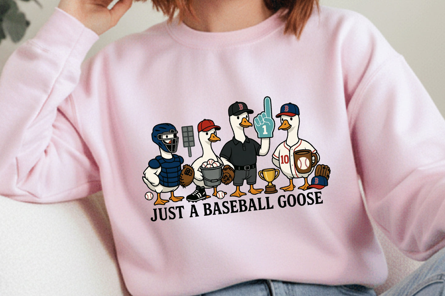 Just a Baseball Goose PNG, Funny Baseball Goose Sports Design
