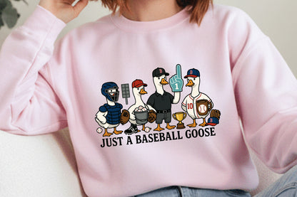 Just a Baseball Goose PNG, Funny Baseball Goose Sports Design