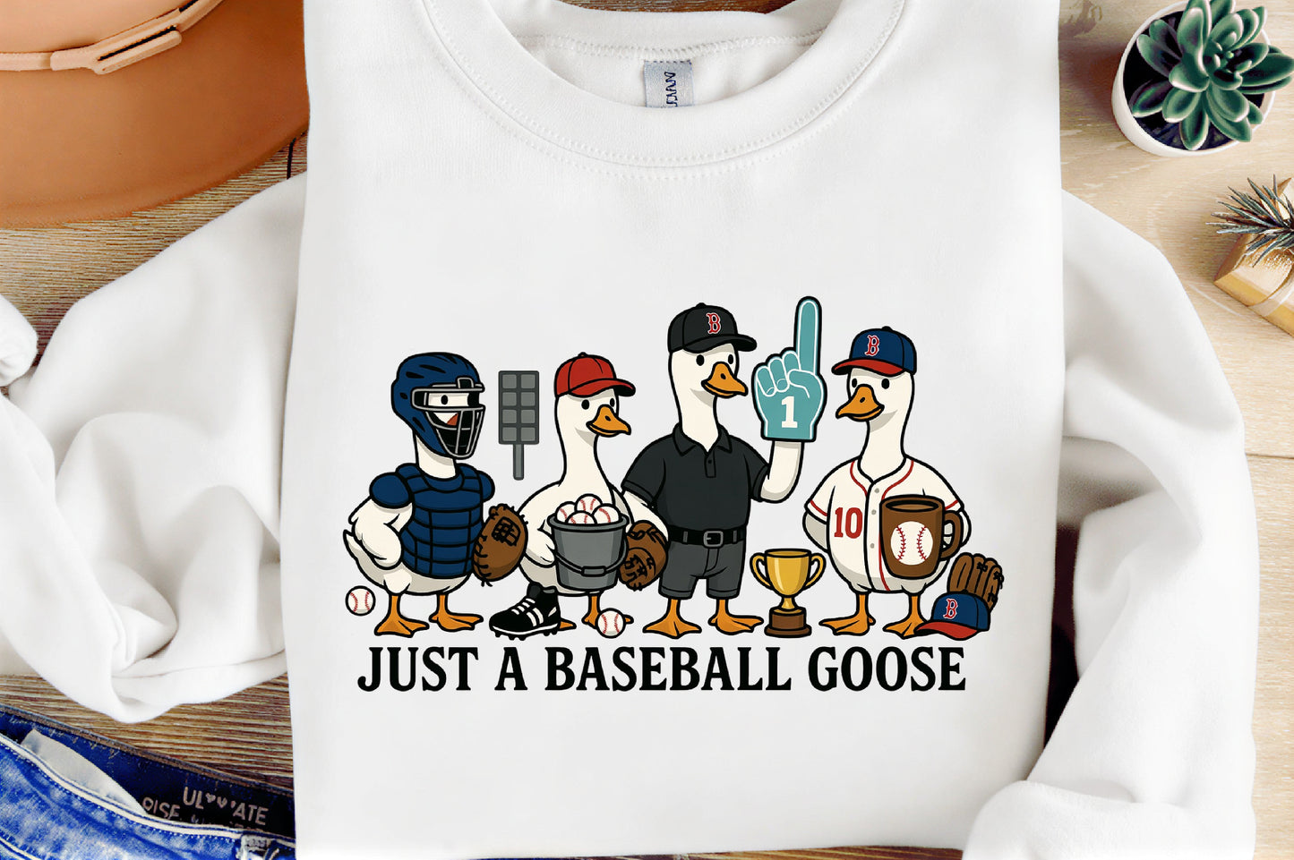 Just a Baseball Goose PNG, Funny Baseball Goose Sports Design