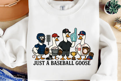 Just a Baseball Goose PNG, Funny Baseball Goose Sports Design