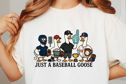 Just a Baseball Goose PNG, Funny Baseball Goose Sports Design