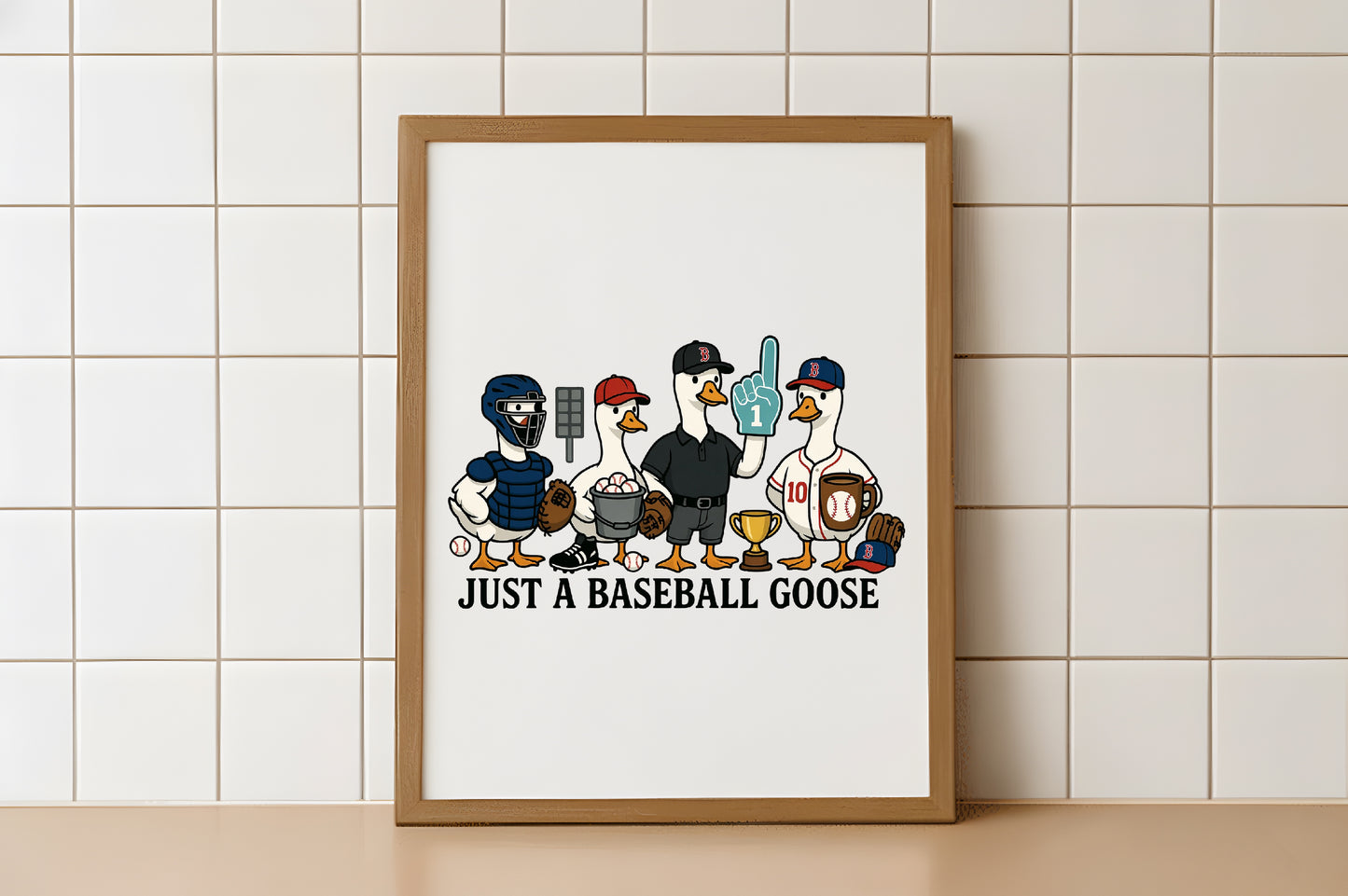 Just a Baseball Goose PNG, Funny Baseball Goose Sports Design