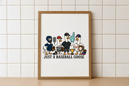 Just a Baseball Goose PNG, Funny Baseball Goose Sports Design