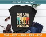 Just A Boy Who Loves Penguin Svg Digital Cutting File