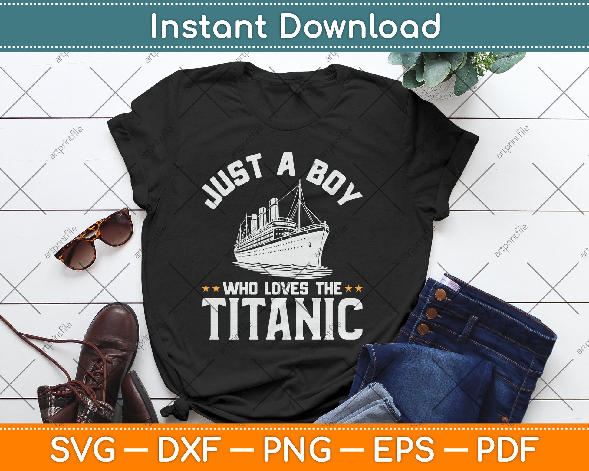 Just A Boy Who Loves The Titanic Svg Digital Cutting File