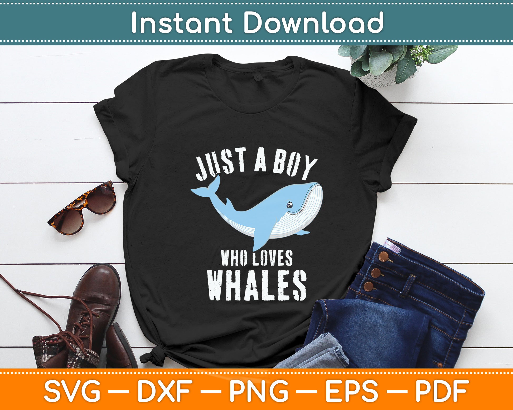 Just A Boy Who Loves Whales Ocean Mammal Whale Lover Svg Digital Cutting File