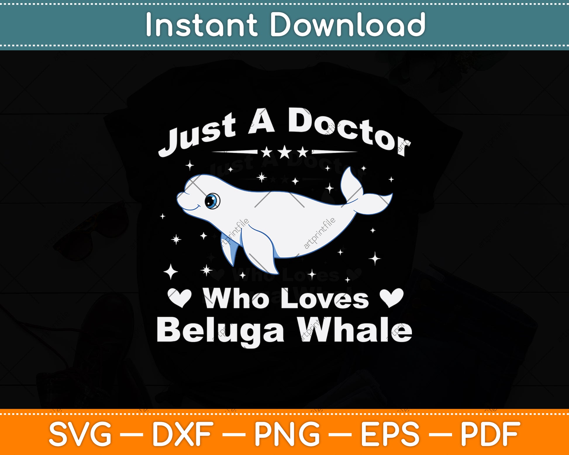 Just A Doctor Who Loves Beluga Whale Svg Digital Cutting File