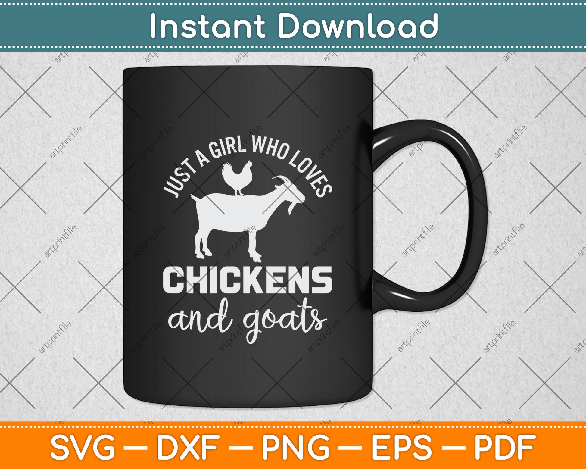 Just A Girl Who Loves Chickens And Goats Svg Digital Cutting File