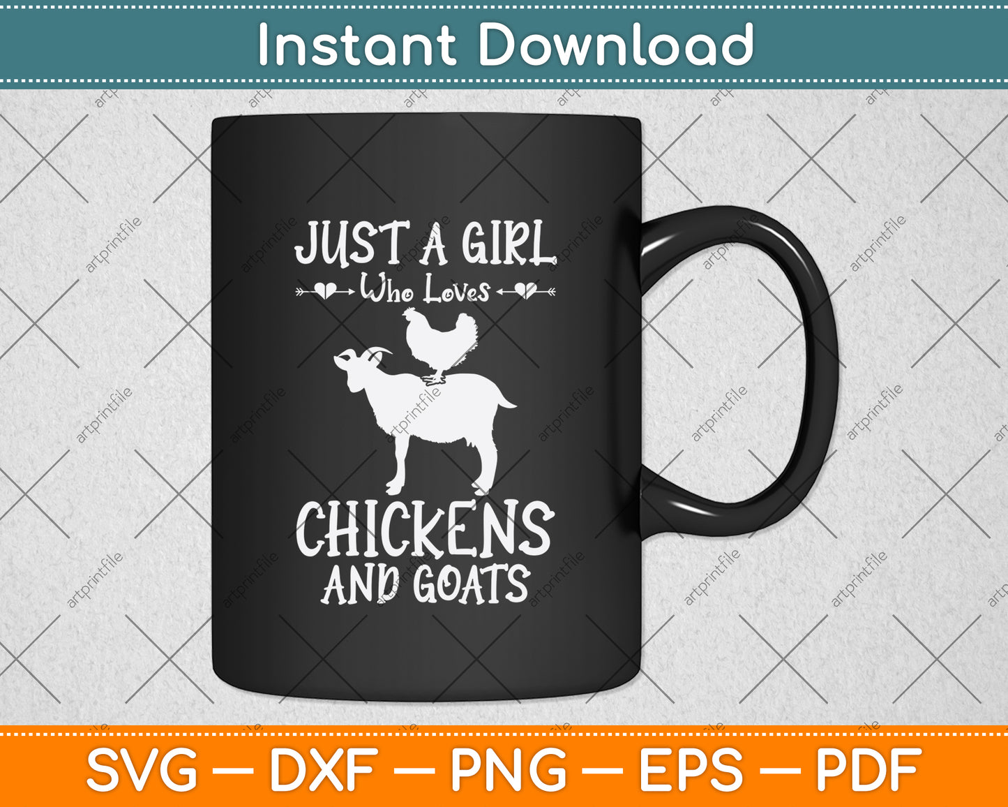 Just A Girl Who Loves Chickens And Goats Svg Digital Cutting File