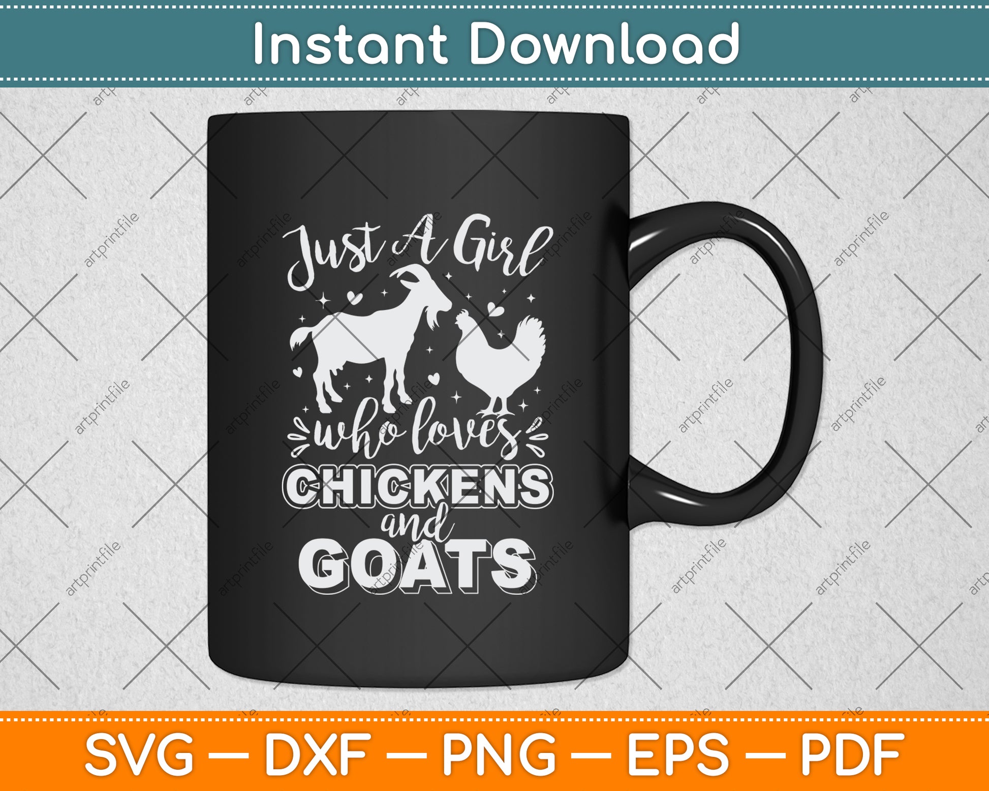 Just A Girl Who Loves Chickens And Goats Svg Digital Cutting File
