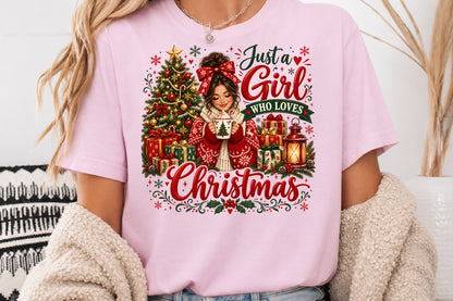 Just A Girl Who Loves Christmas PNG Sublimation Design