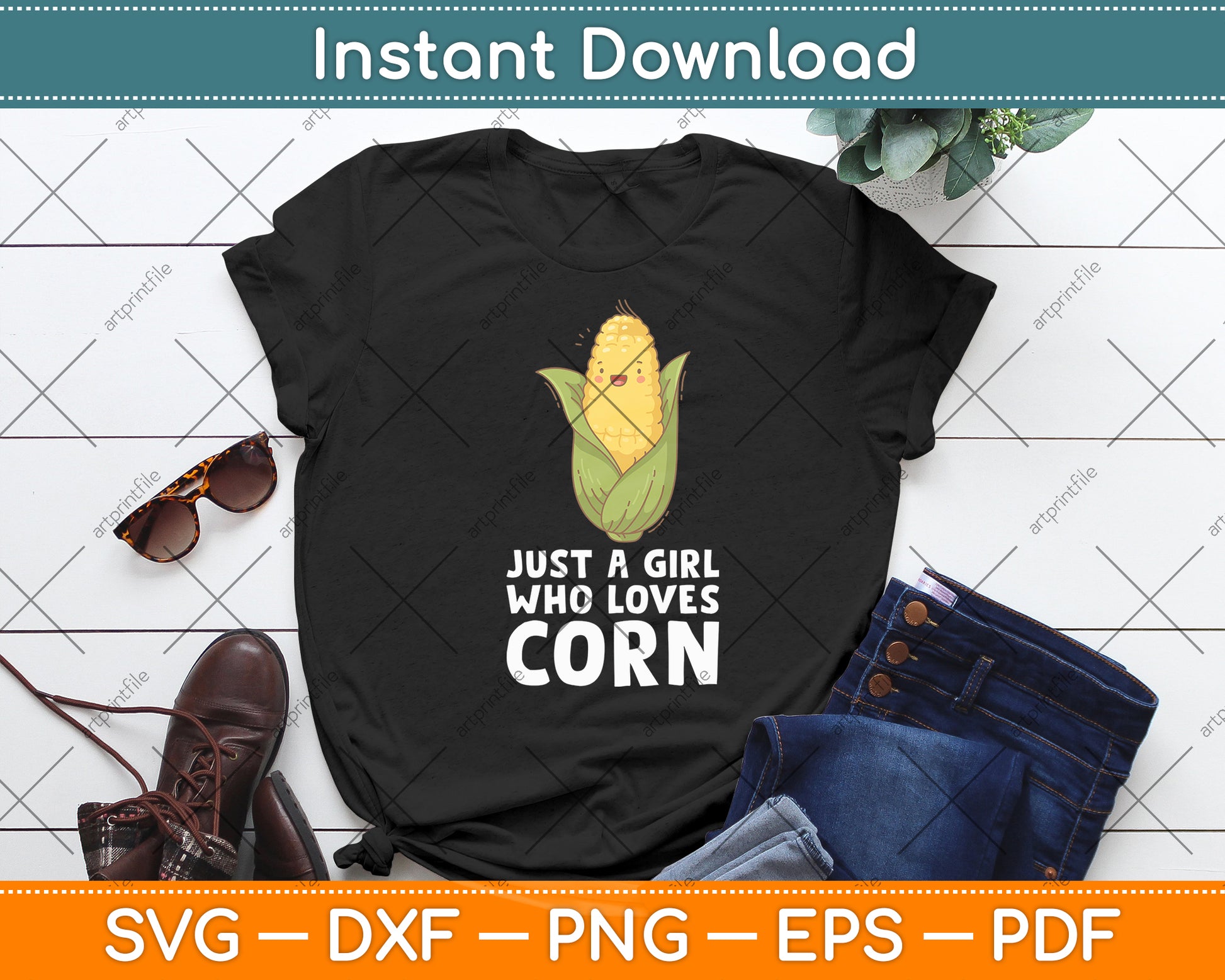 Just A Girl Who Loves Corn Svg Digital Cutting File