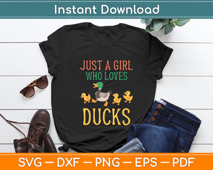 Just A Girl Who Loves Ducks Duck Lover Svg Png Dxf Digital Cutting File