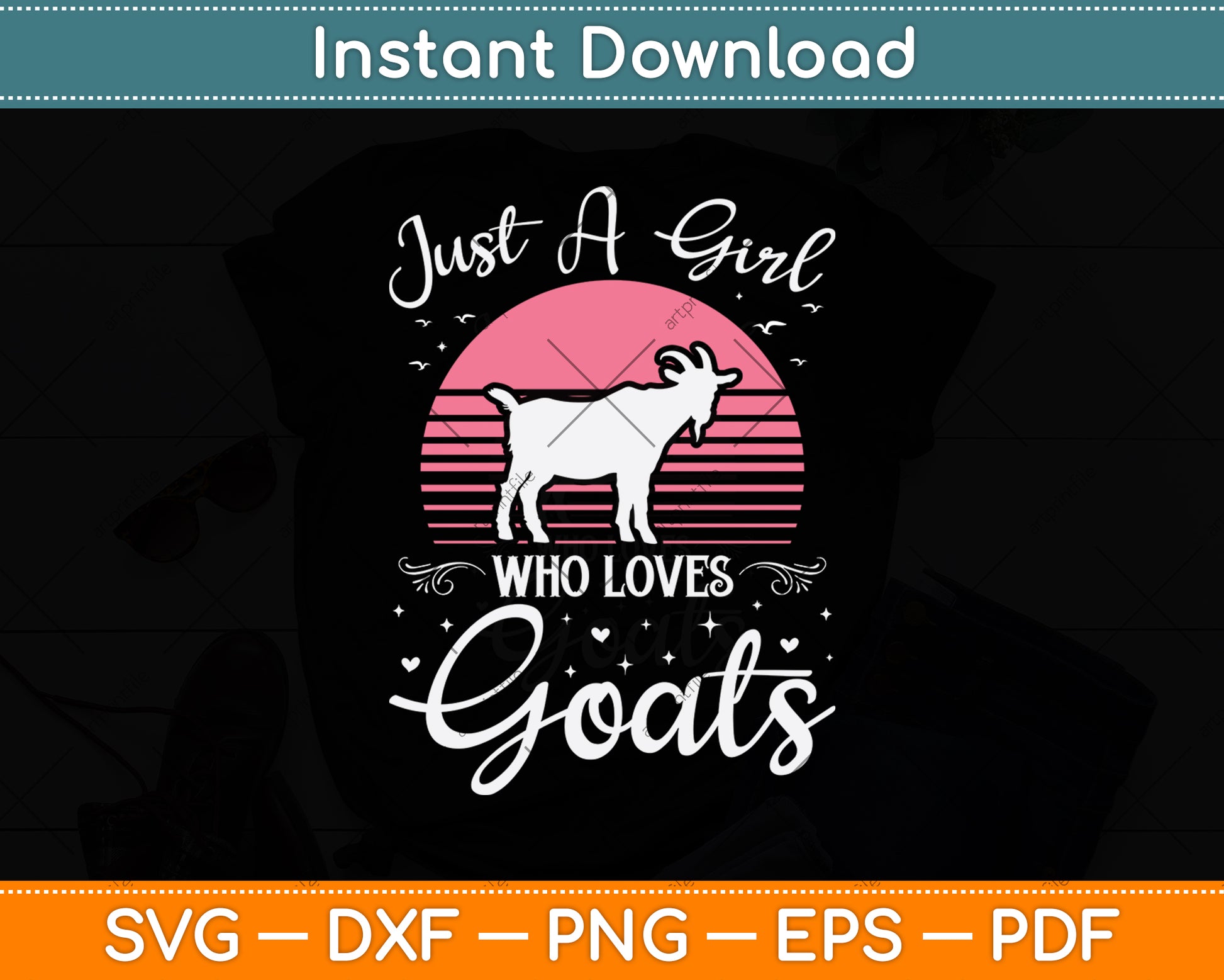 Just A Girl Who Loves Goats Svg Digital Cutting File