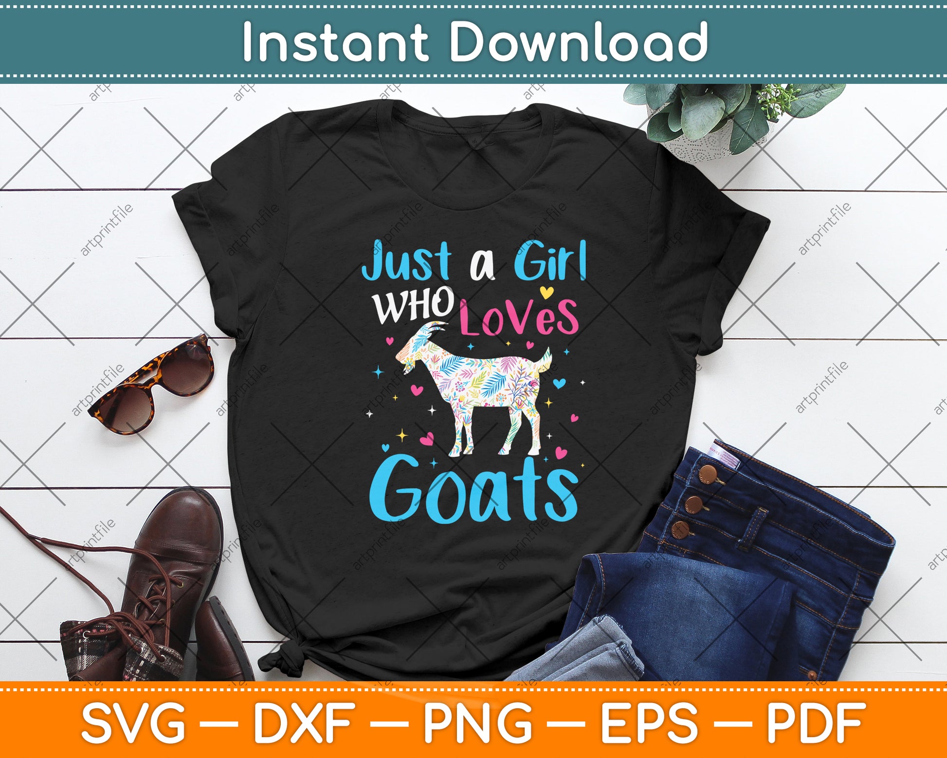 Just A Girl Who Loves Goats Svg Digital Cutting File