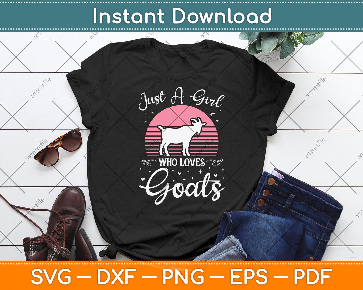 Just A Girl Who Loves Goats Svg Digital Cutting File