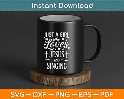Faith and Singing SVG Cute Christian Girl Music Lover Digital Download for T Shirts