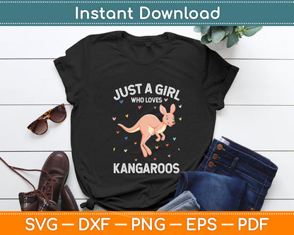 Just A Girl Who Loves Kangaroos Animal Lover Svg Png Dxf Digital Cutting File