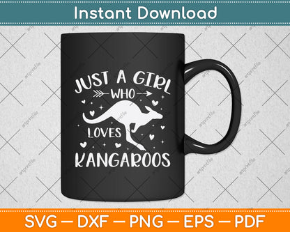 Just A Girl Who Loves Kangaroos Svg Png Dxf Digital Cutting File