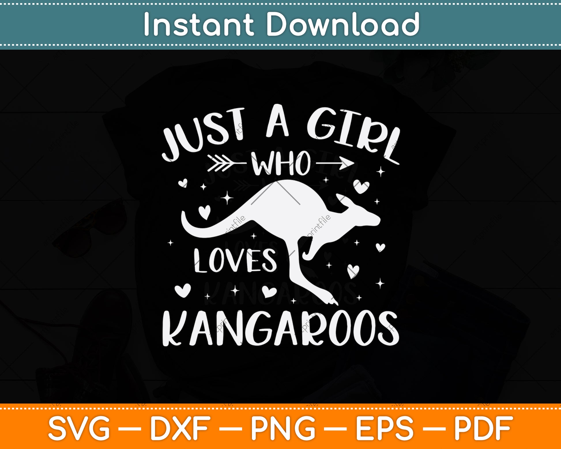 Just A Girl Who Loves Kangaroos Svg Png Dxf Digital Cutting File