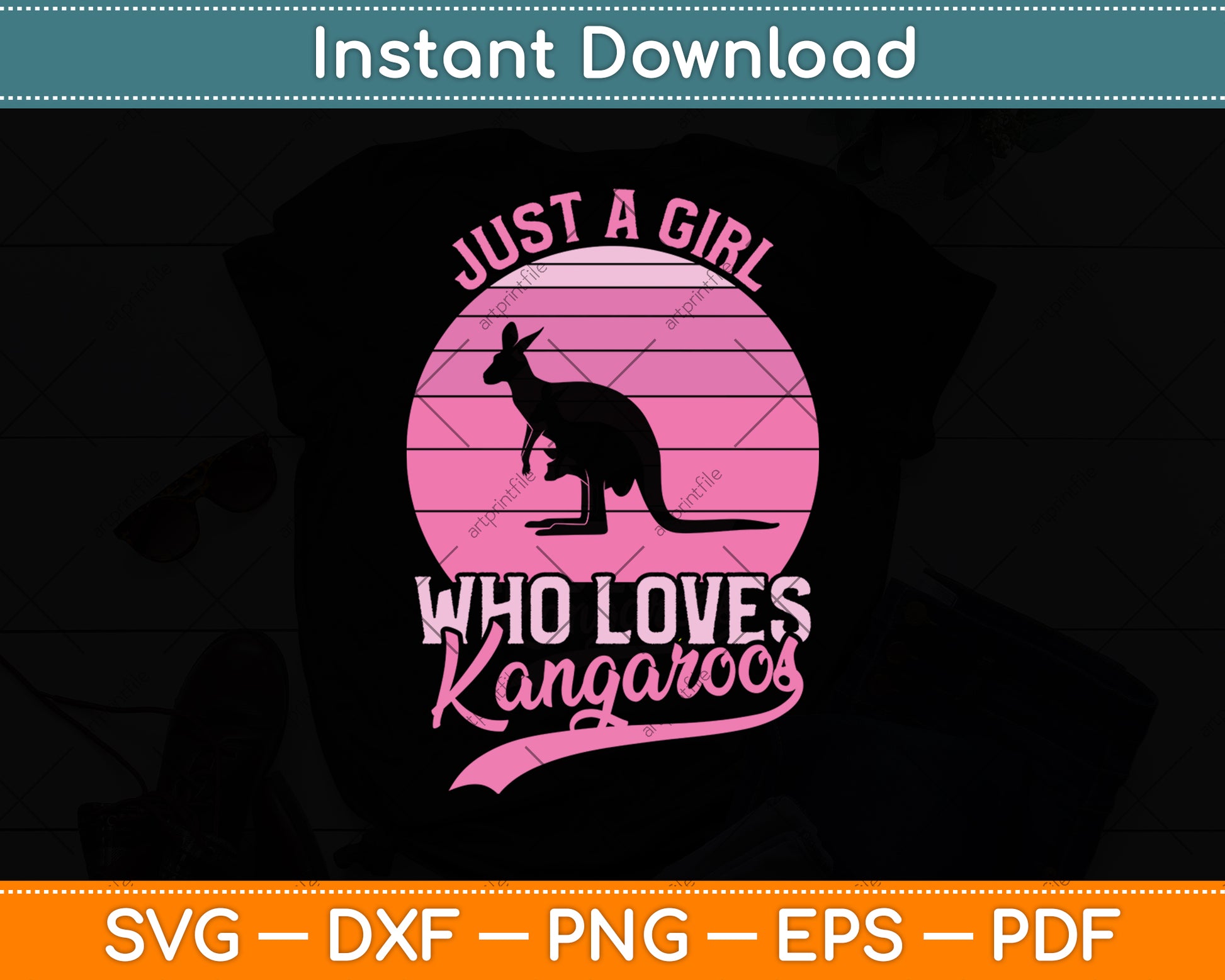 Just A Girl Who Loves Kangaroos Svg Png Dxf Digital Cutting File