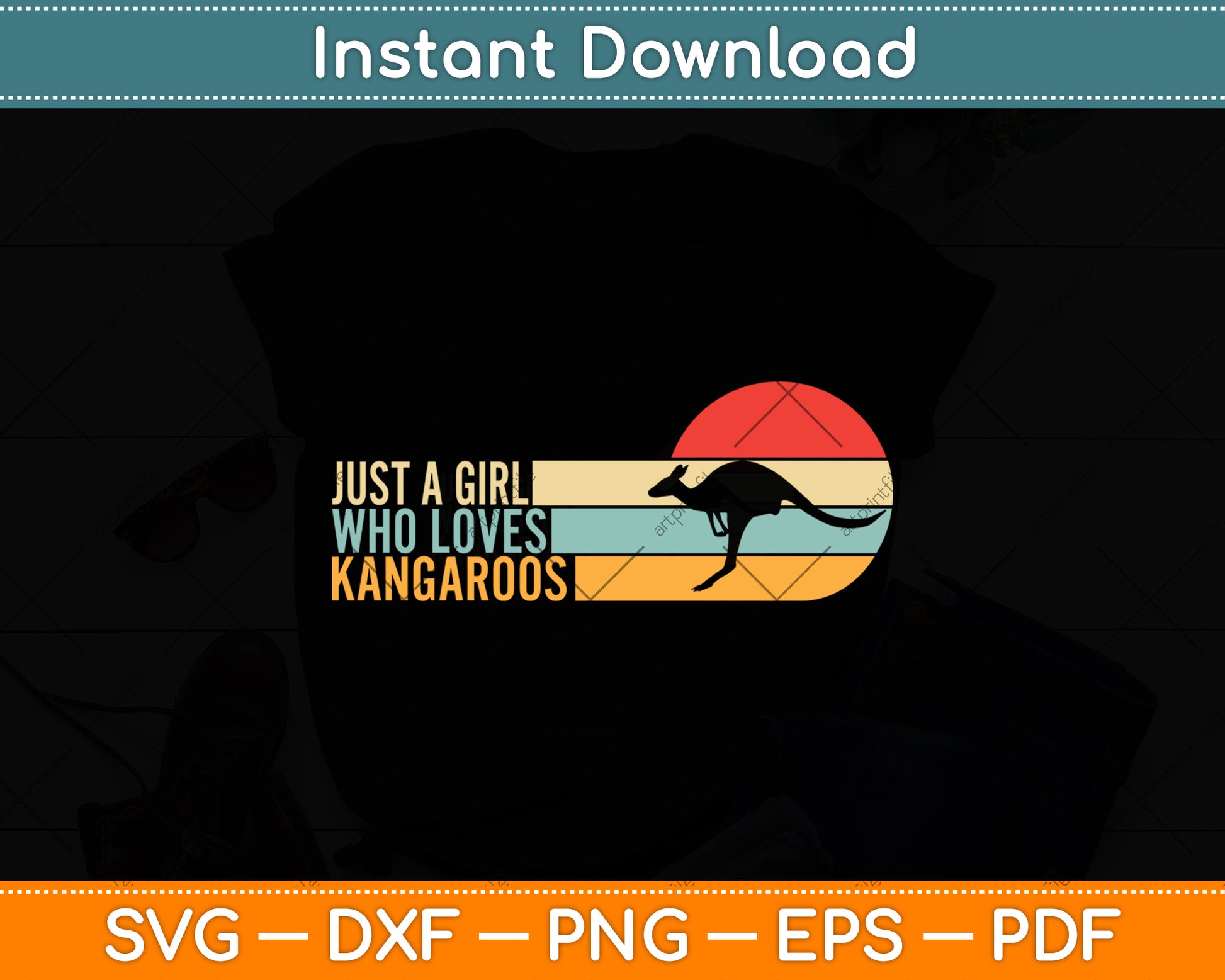 Just A Girl Who Loves Kangaroos Svg Png Dxf Digital Cutting File