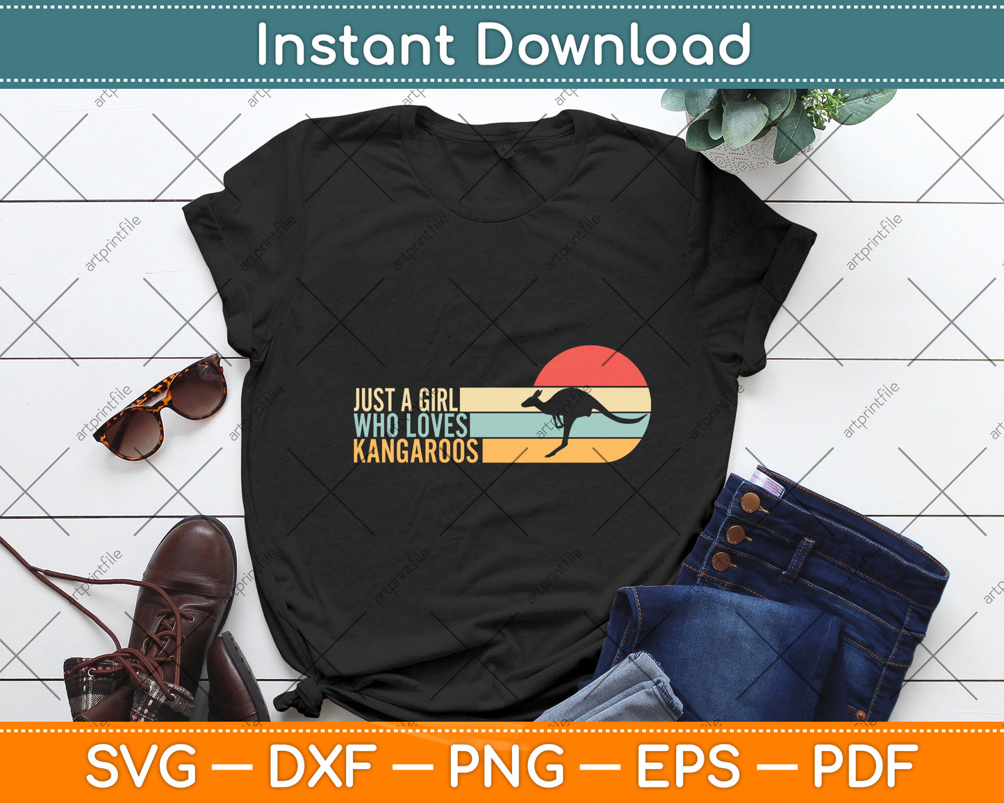 Just A Girl Who Loves Kangaroos Svg Png Dxf Digital Cutting File