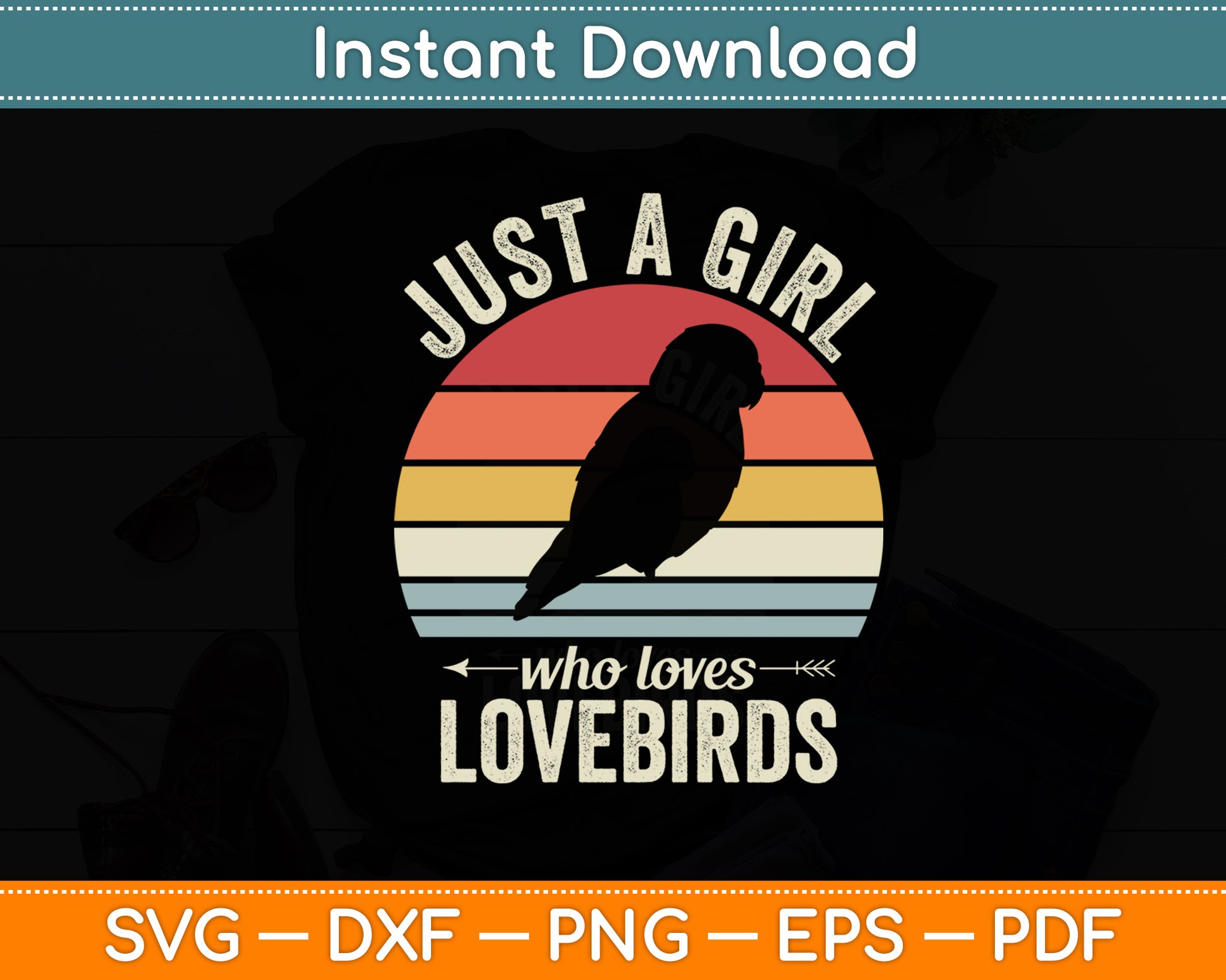 Just A Girl Who Loves Lovebirds Parrot Lover Funny Svg Digital Cutting File