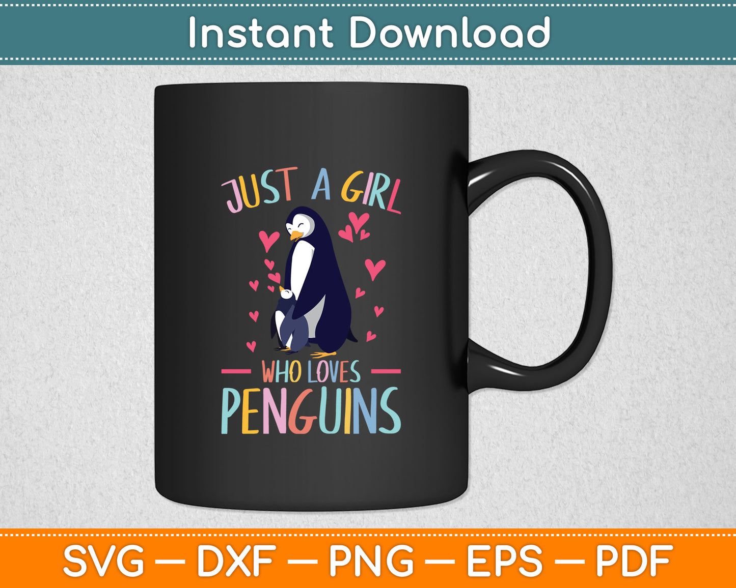 Just A Girl Who Loves Penguins Watercolor Svg Digital Cutting File