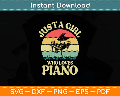 Just A Girl Who Loves Piano Svg Digital Cutting File