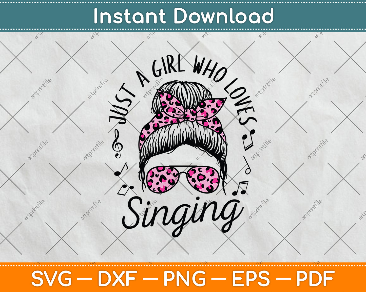 Just A Girl Who Loves Singing Hair Bun Svg Png Dxf Digital Cutting File