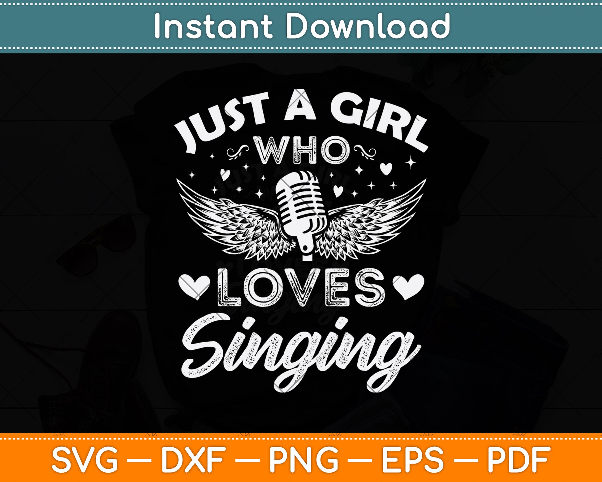 Just A Girl Who Loves Singing Svg Png Dxf Digital Cutting File