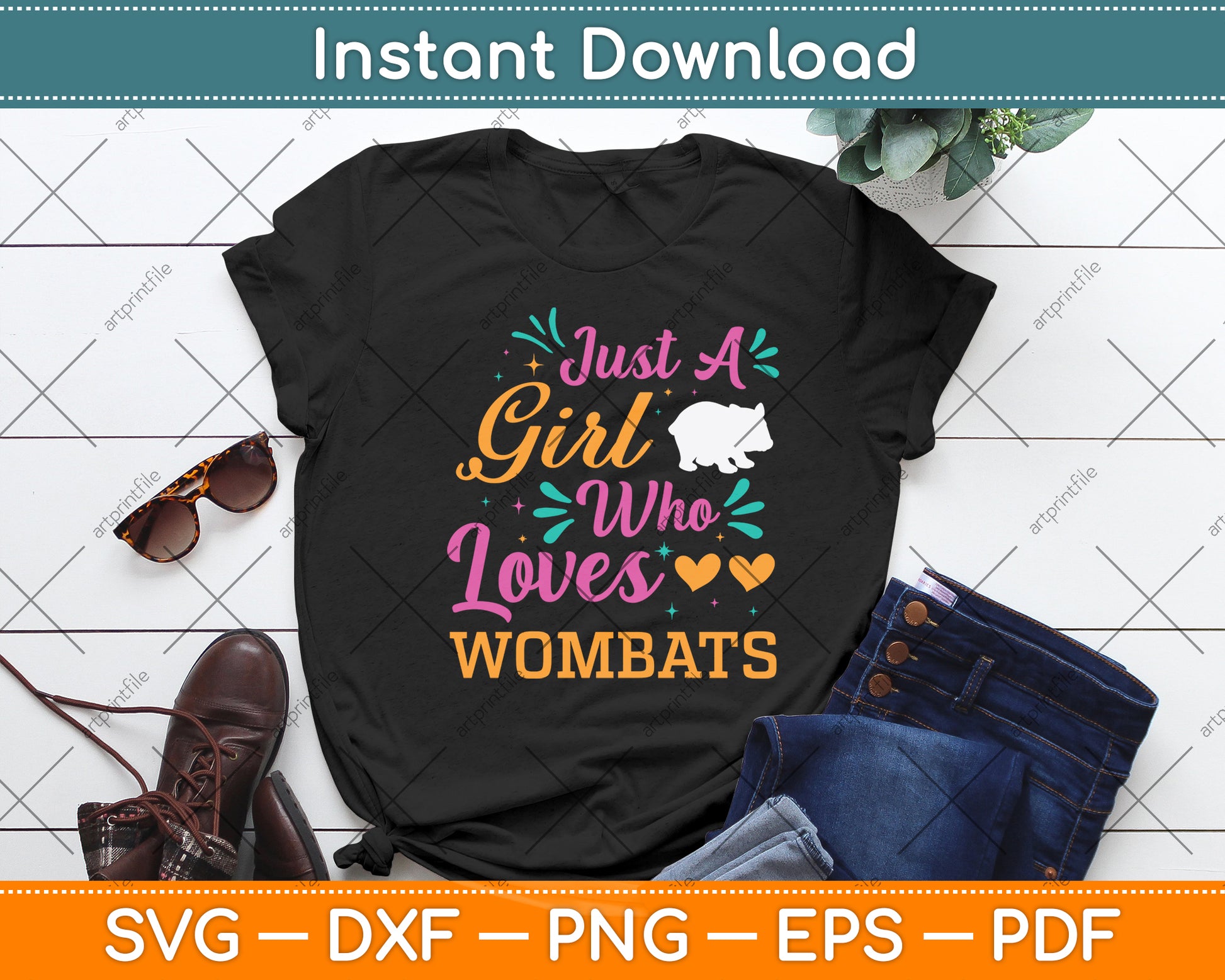 Just A Girl Who Loves Wombats Svg Png Dxf Digital Cutting File