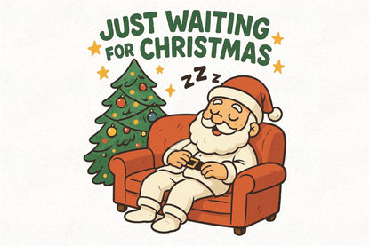 Just Waiting for Christmas Santa PNG
