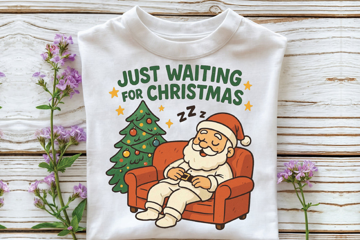 Just Waiting for Christmas Santa PNG