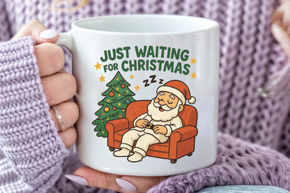 Just Waiting for Christmas Santa PNG