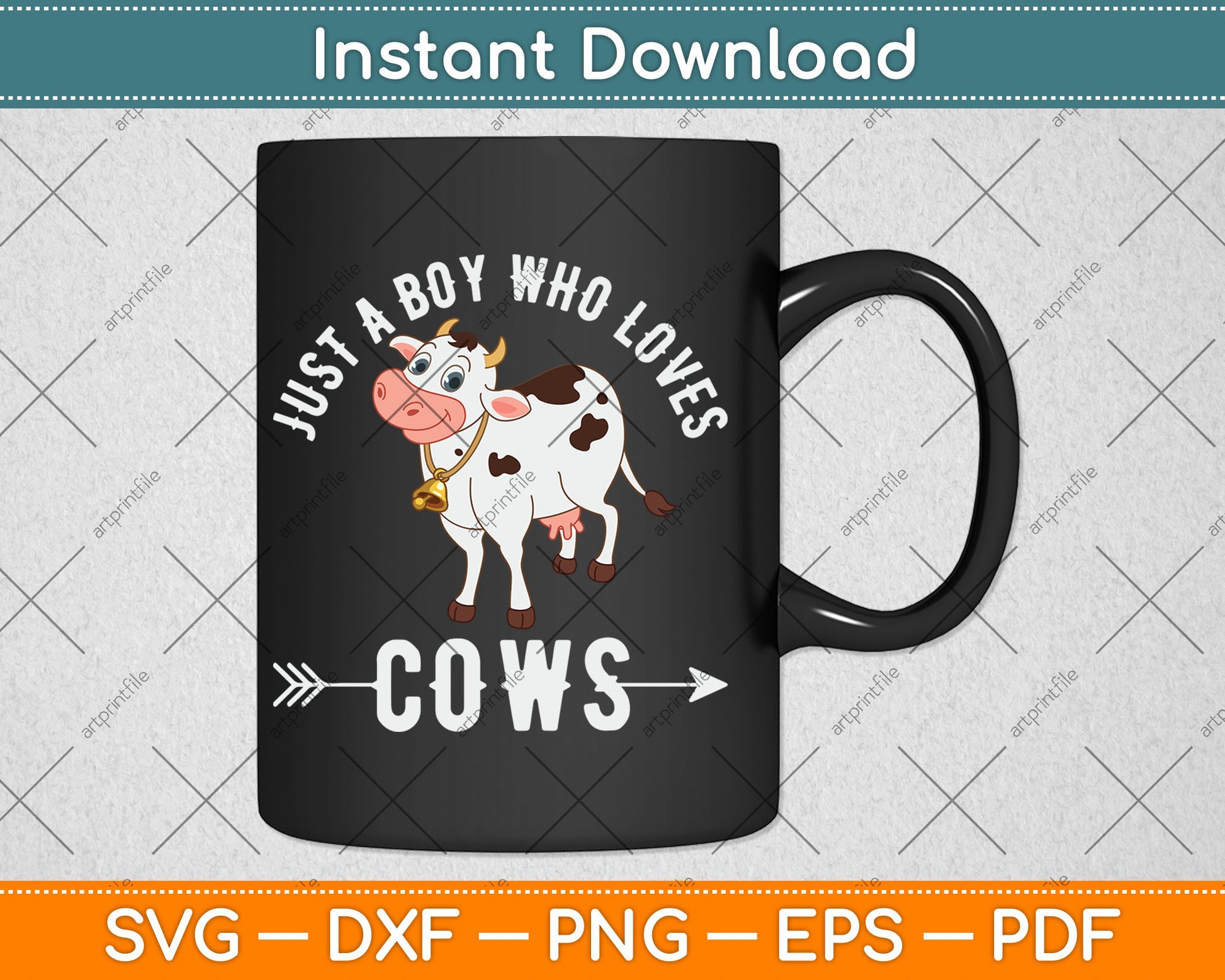 Just a Boy Who Loves Cows Svg Digital Cutting File